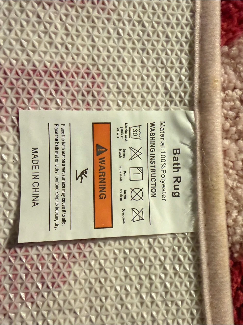 Plush Pink 'GET NAKED' Bath Mat